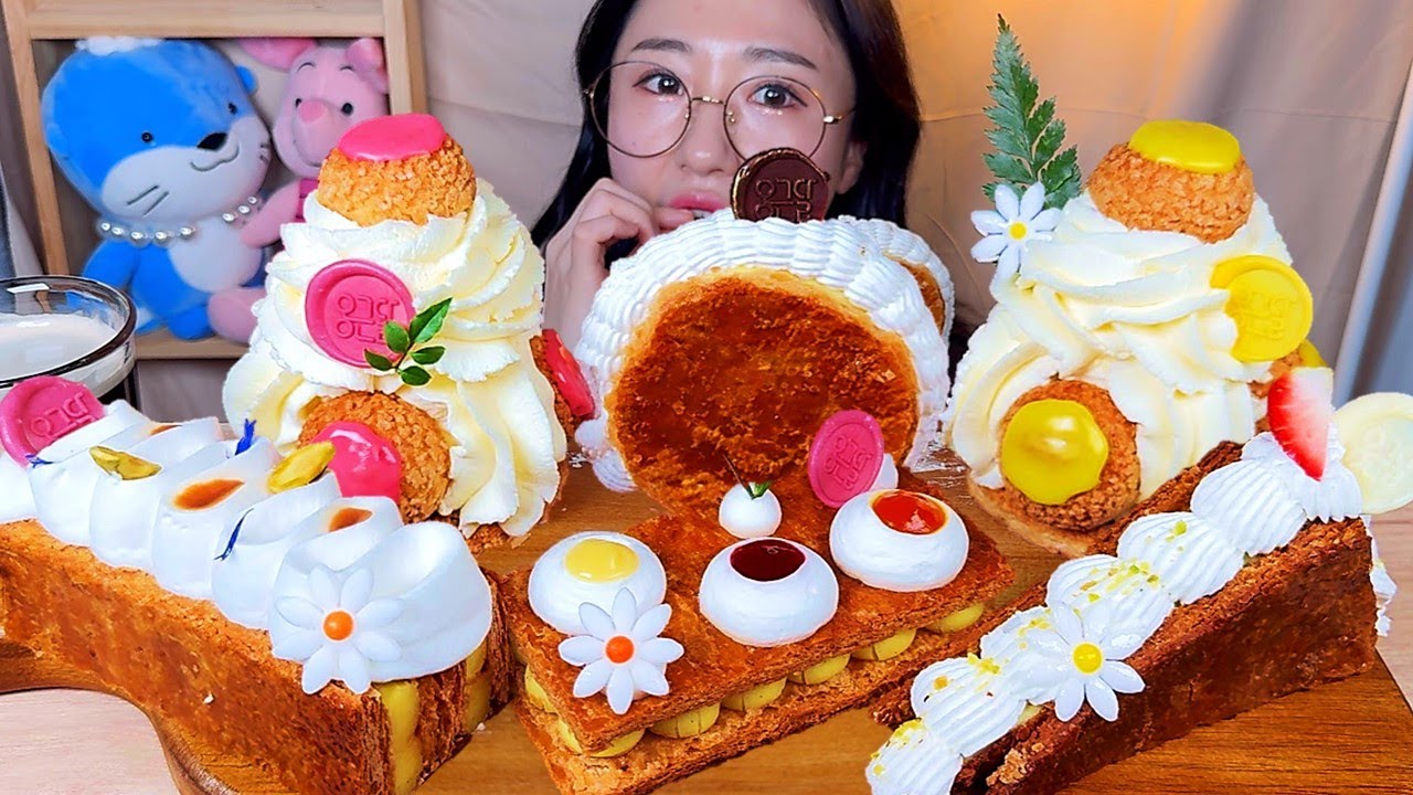 여러가지 밀푀유~! 생토노레 밀푀유 디저트 먹방 Dessert Mukbang