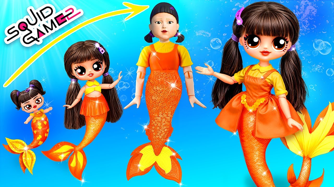 Squid Game 2 Meerjungfrauen-Puppen werden erwachsen! 32 DIYs