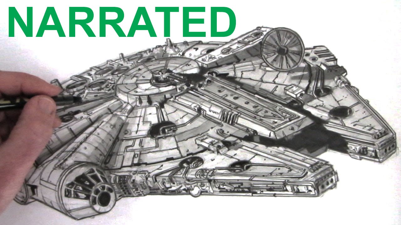How to Draw the Star Wars Millennium Falcon: Narrated