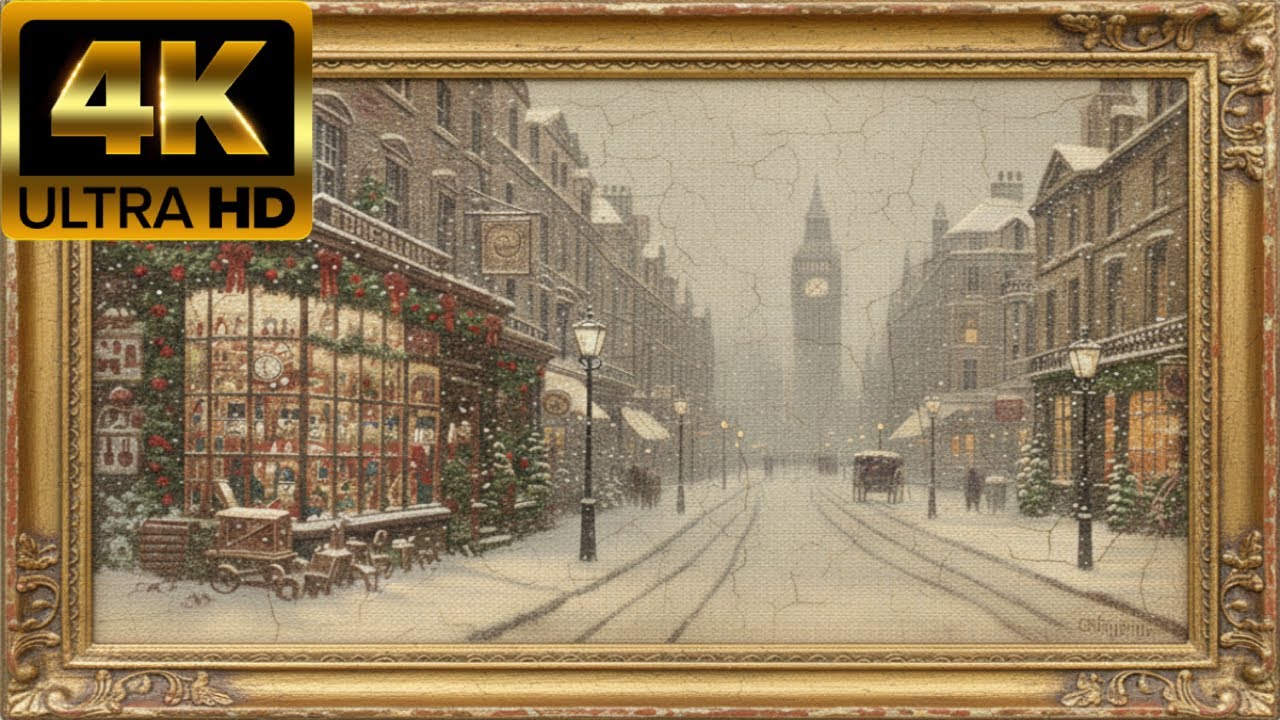 Oil Painting TV 🇬🇧 Victorian London Christmas 4K UHD Frame Art