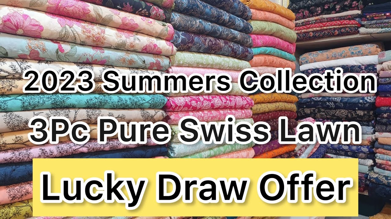 2023 Pure Swiss Lawn// Embroidered Suits// Mustafa khattak Fabrics// Luck Draw Offer