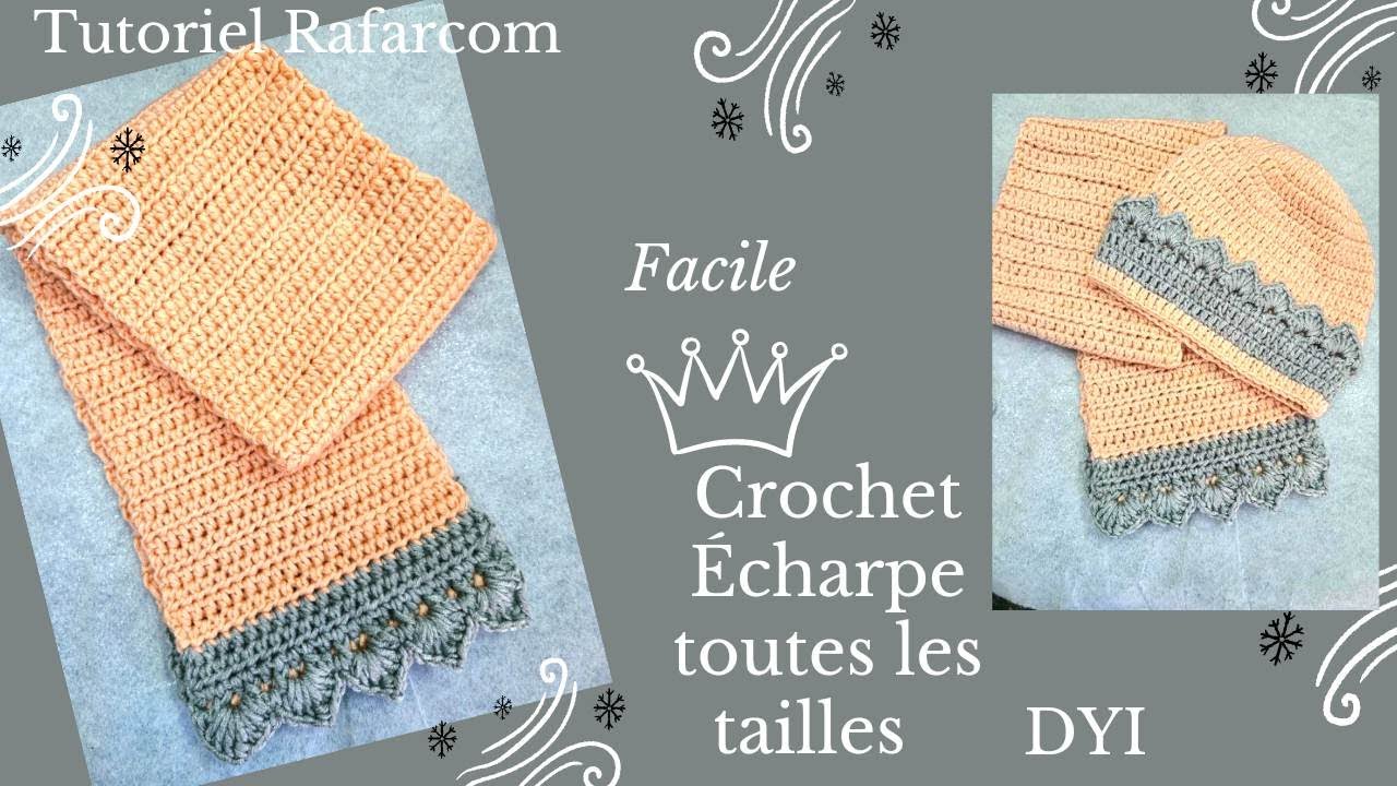 S Gauchers Crochet Echarpe Couronne fille toutes les tailles 👑👧