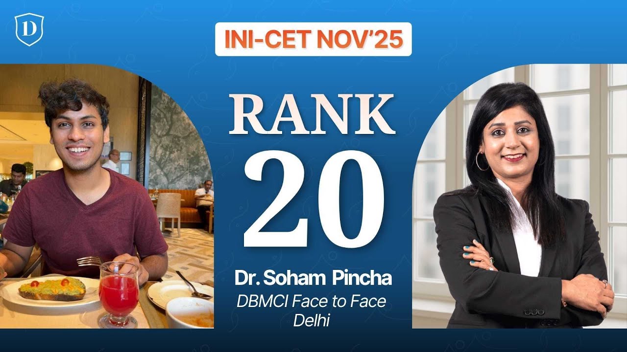 Rank 20 in INICET Nov 2025, Dr. Soham | DBMCI One Topper Interview