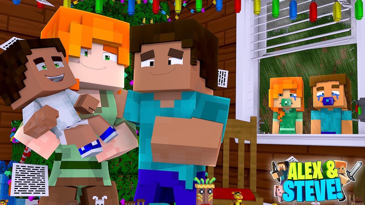 Minecraft ALEX KICKS HER CHILDREN OUT OF THE HOUSE!!! Life of Alex & Steve
