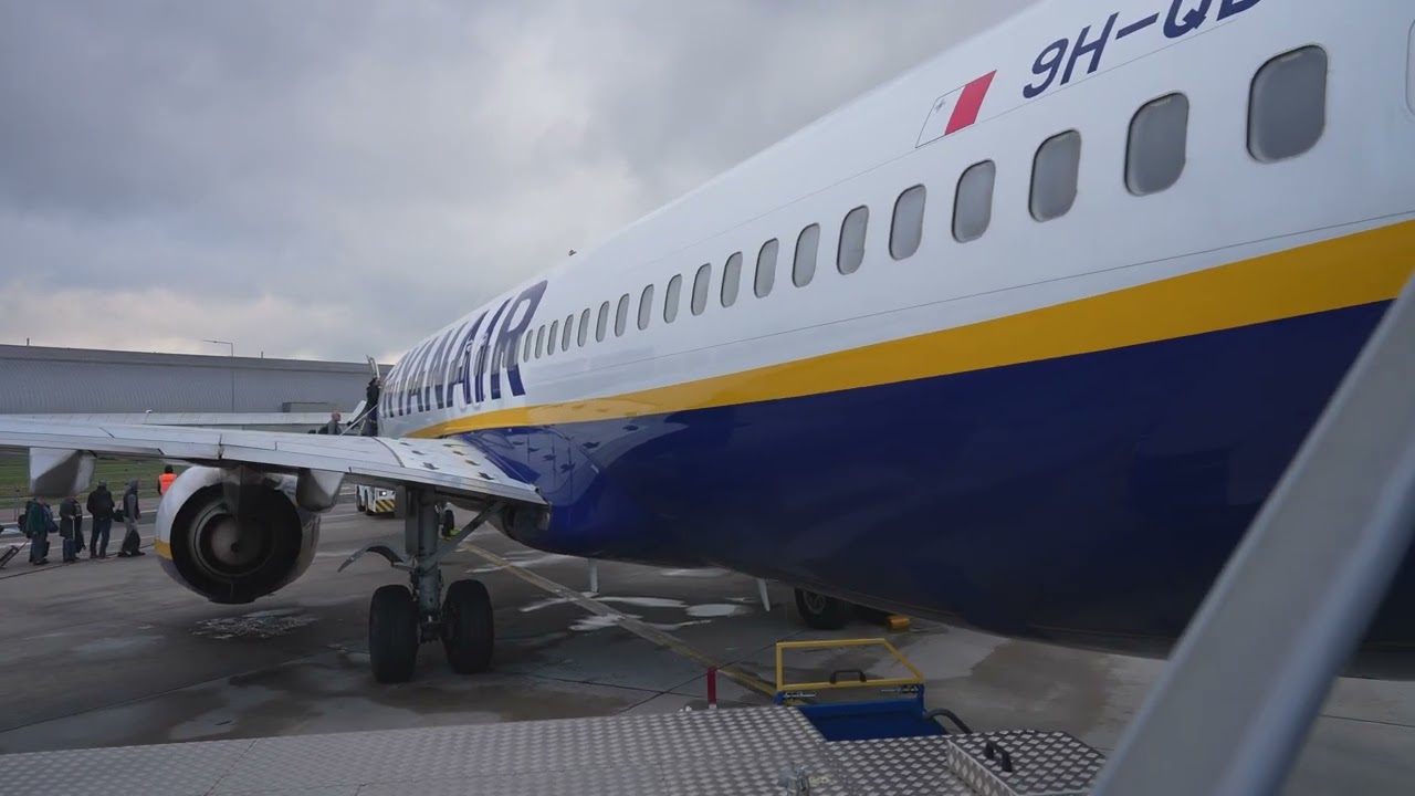 Poland, Warsaw Modlin Airport, boarding Ryanair flight to Sweden