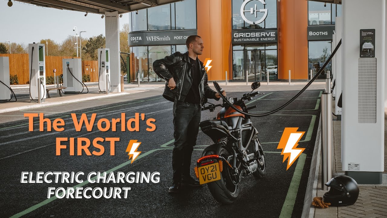 The World’s First Electric Vehicle Charging Forecourt on The Harley Davidson LiveWire