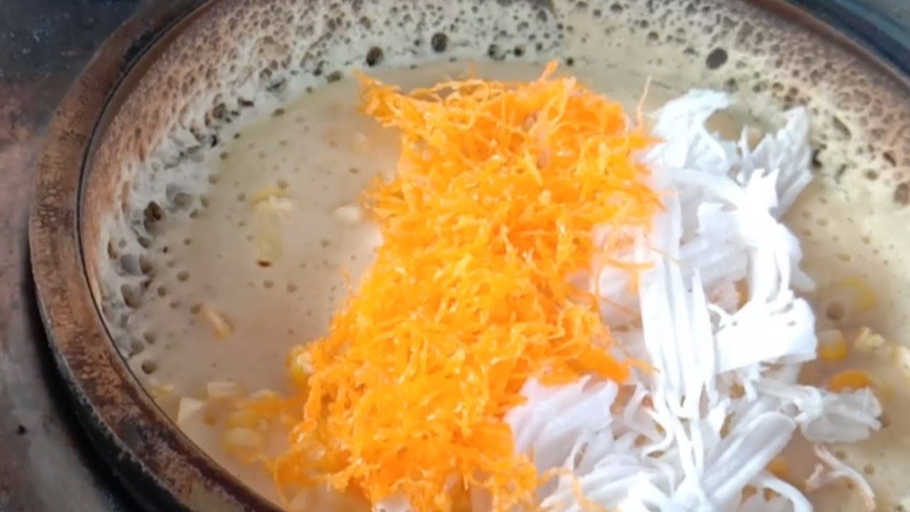 Amazing Topping Thai Dessert Egg Thread(Foi Thong)Coconut-Gold Bucket /Zab Street #Shorts