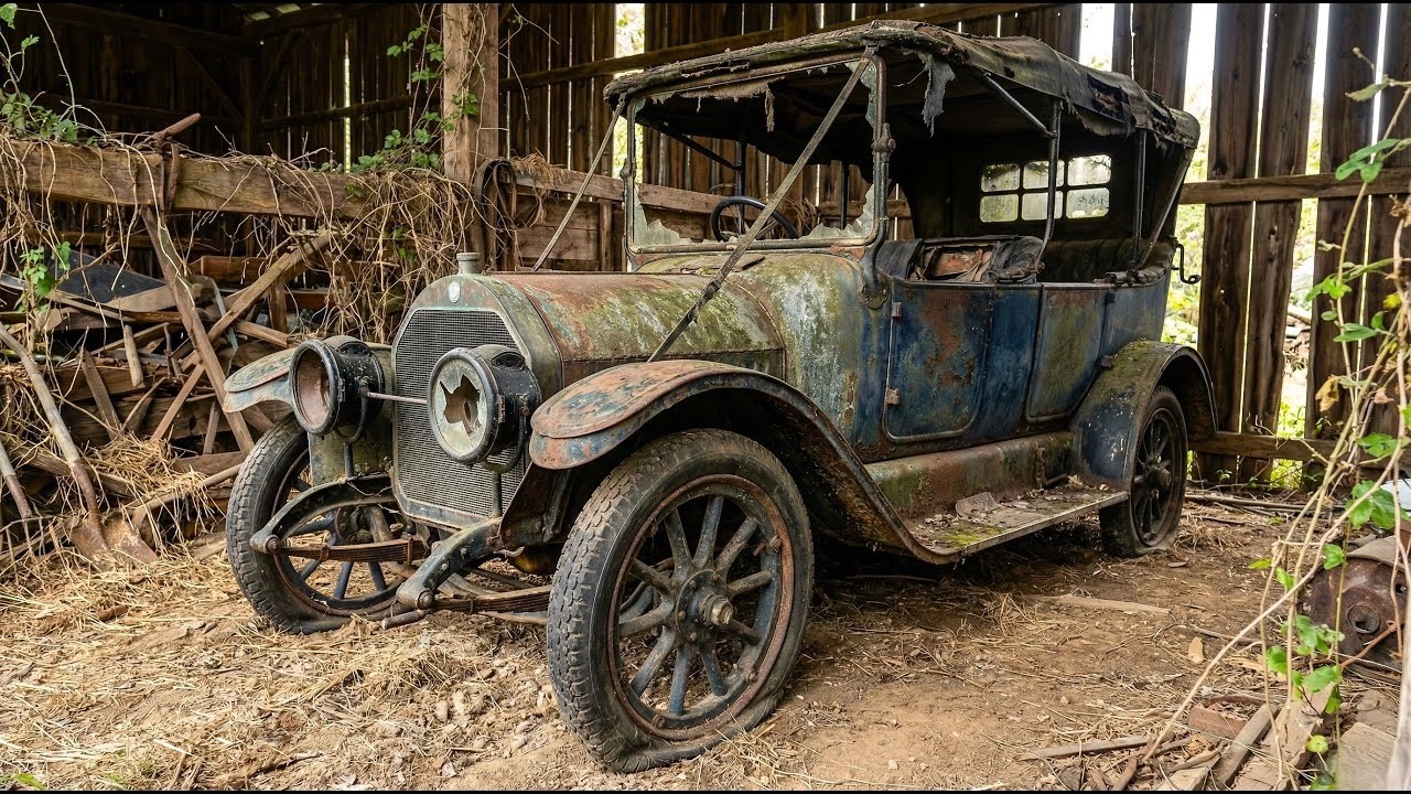 ASMR 100-Year-Old Barn Find: 1909 Franklin Air-Cooled Car FULL Restoration
