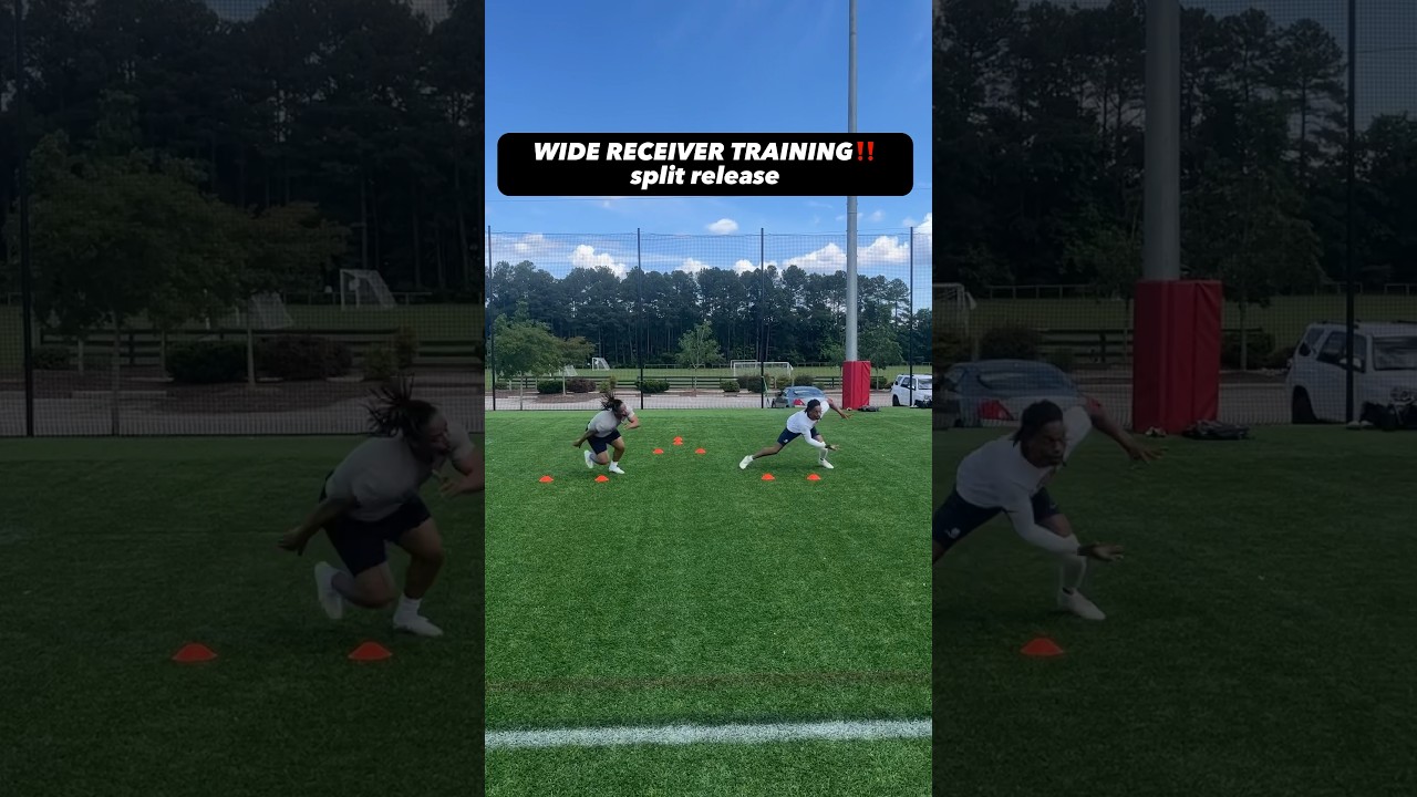 Working a split release progression #widereceivertraining #widereceiver #raleighnc #receiverdrills