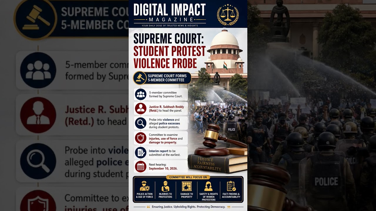 ⚖️ Supreme Court Orders Probe Into Student Protest Violence