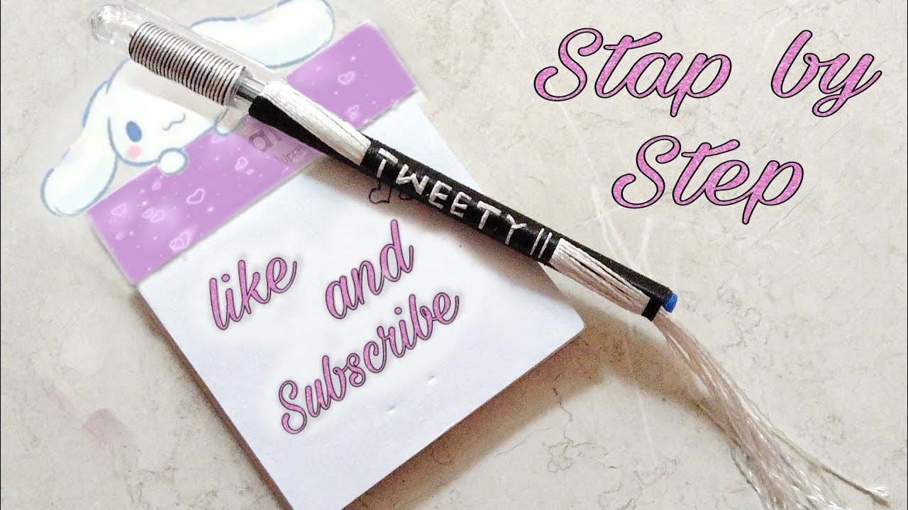 How to write name on pen | Weaving pen with thread | step by step | Tweety Art & Craft