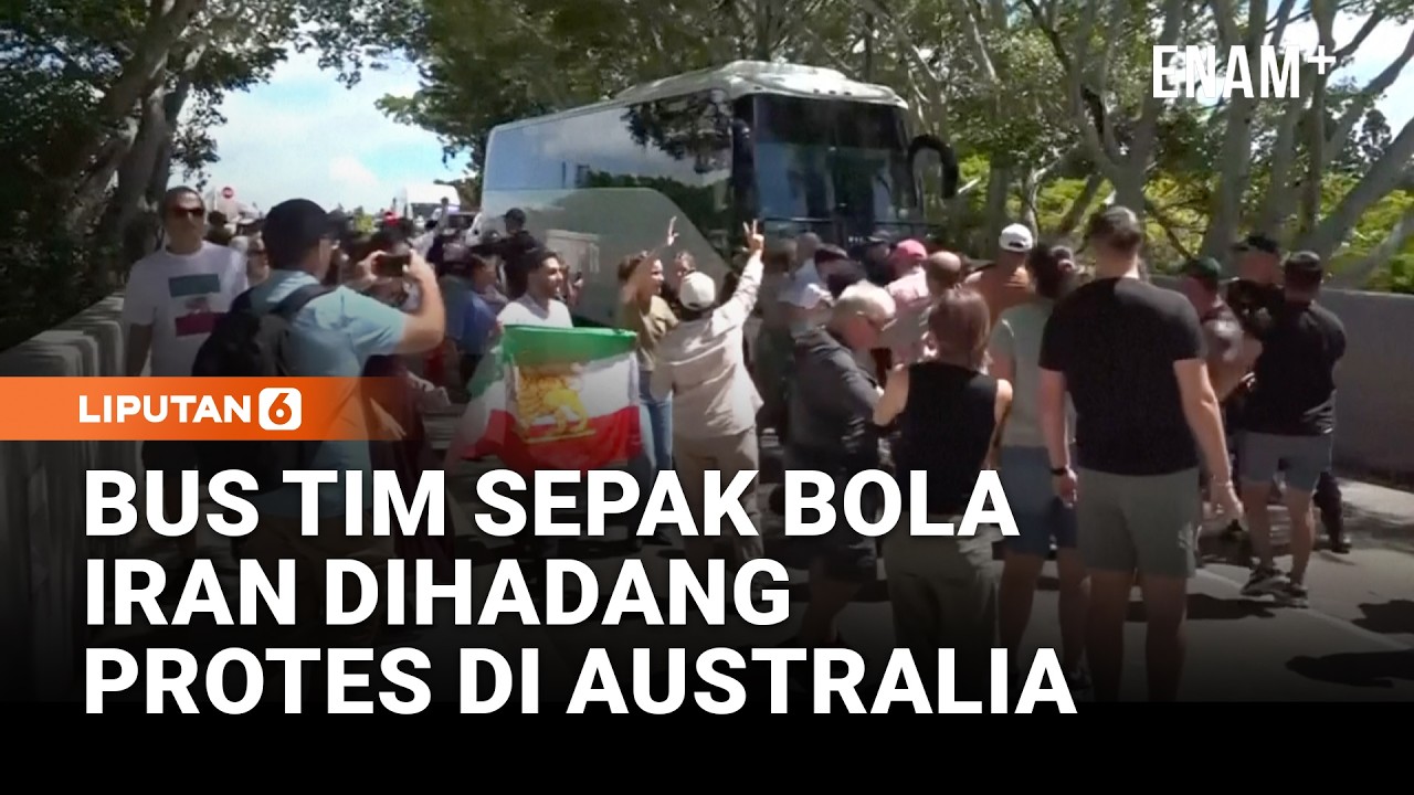 Bus Tim Sepak Bola Wanita Iran Dihadang Demonstran di Australia | Liputan6