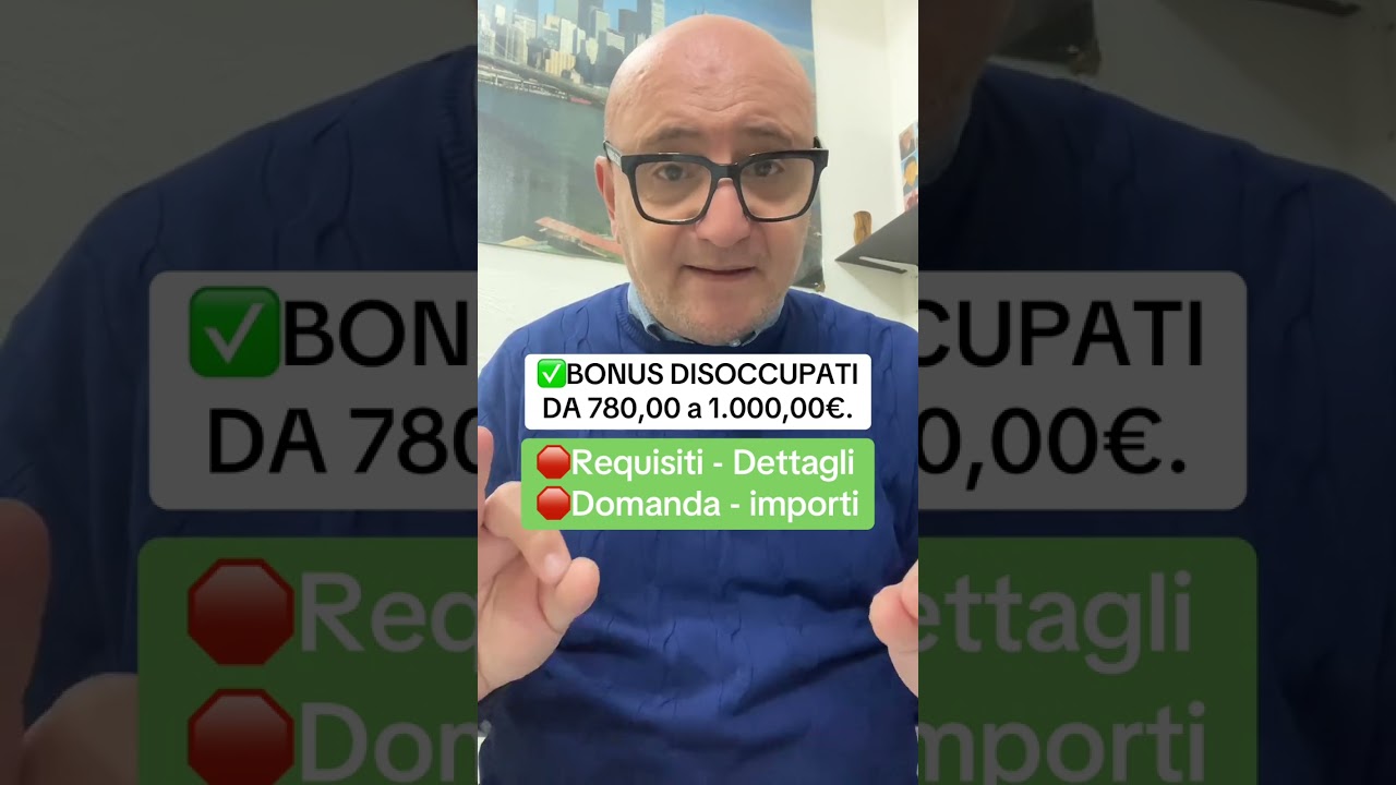 🛑BONUS DISOCCUPATI FINO A 1.000,00 EURO/ BONUS SAR ✅DOMANDA-importi-requisiti e dettagli #youtube