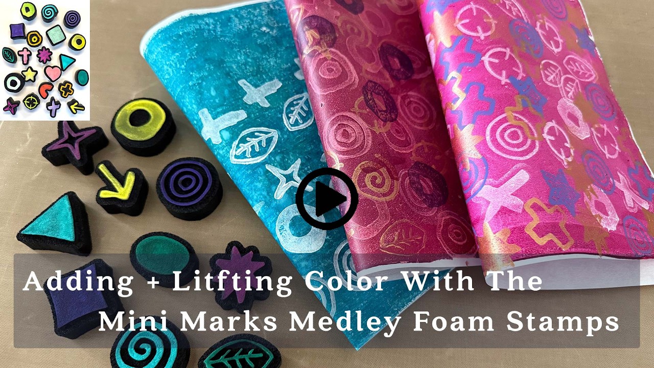 Adding + Lifting Color Using Elizabeth's Mini Marks Medley Foam Stamps