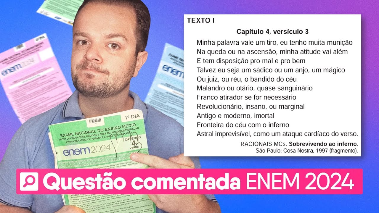 QUESTÃO ENEM 2024 - A questão do Racionais que muita gente errou...