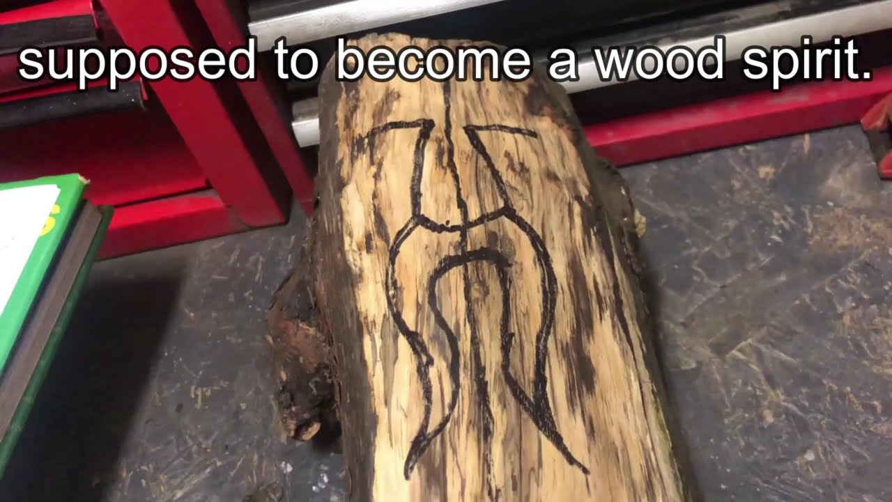 Part 1# Power Carving Dremel + Hand tools  Wood Spirit.
