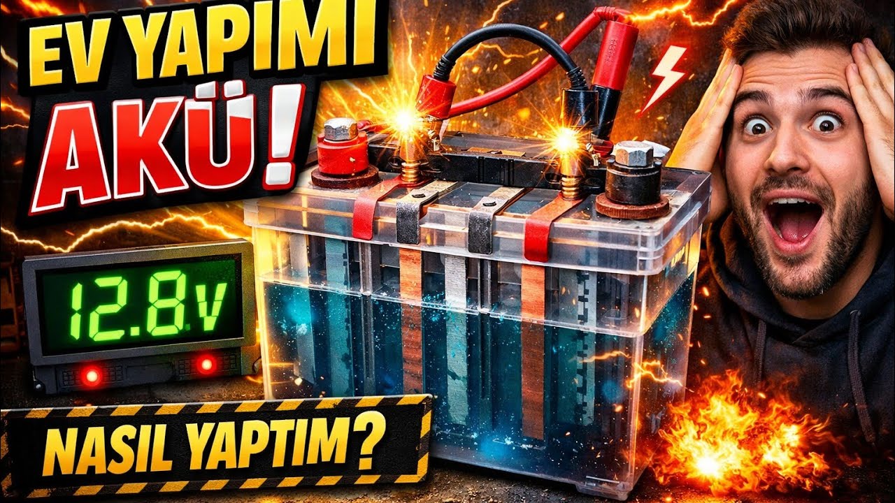 EL YAPIMI AKÜ EVDE AKÜ YAPIMI GÜNEŞ PANELİ SİSTEMİ İCİN PROTOTİP AKÜ DENEMESİ