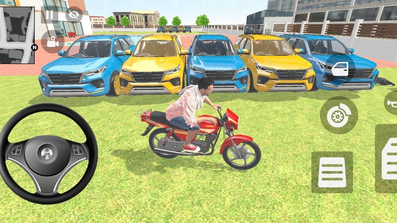 Franklin changes 3️⃣ Yellow Fortuner cars into blue cars 🤠Indian Theft auto Shimlutor Game 🎮