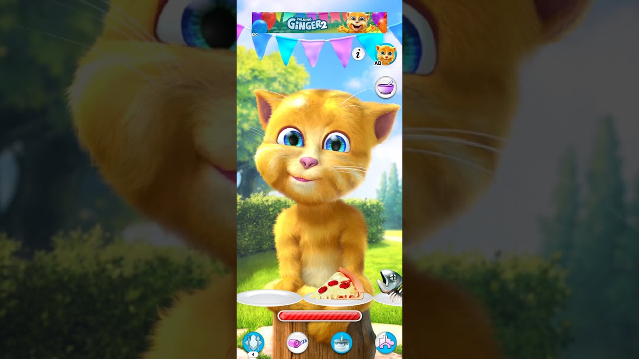 My Talking Ginger 2 eating foods 🥑🧅 games
