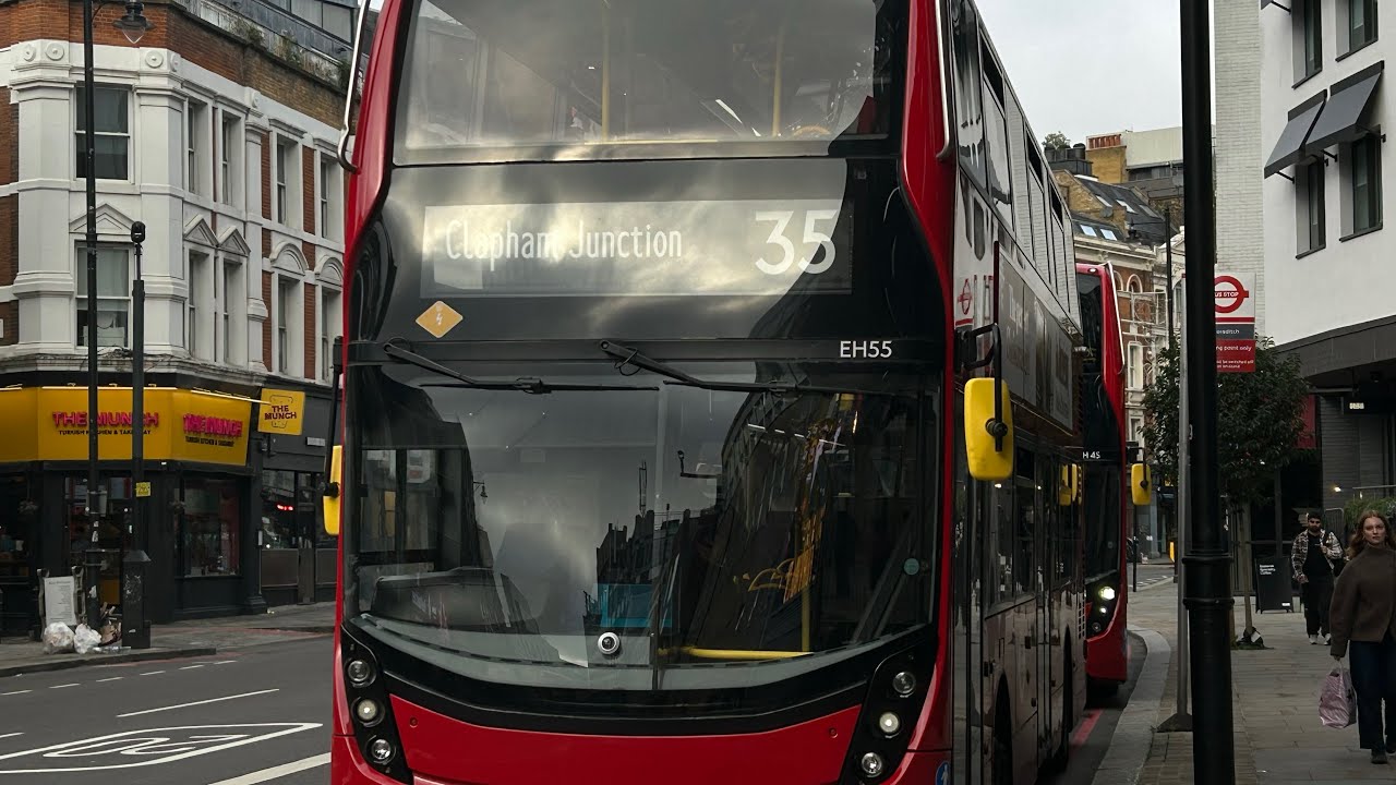 * new intro* Full Route Visual 35 Shoreditch ~ Clapham Junction EH55 YX16 OCM 