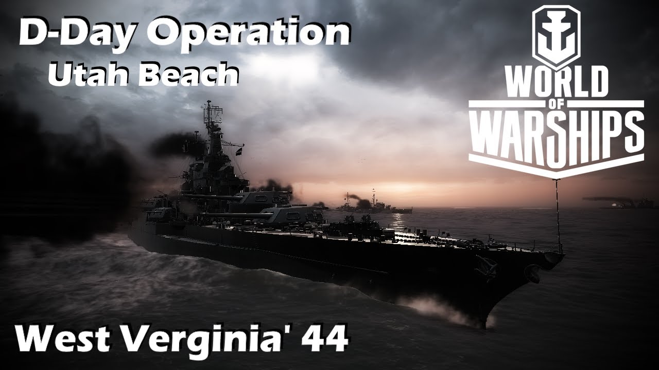 D-Day operation in World of Warships, in the West Virginia 44