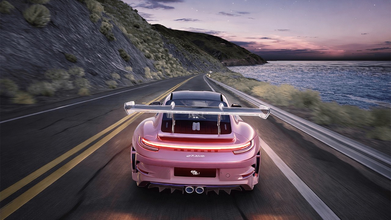 Relaxing drive along the coast in a GT3RS | 4k