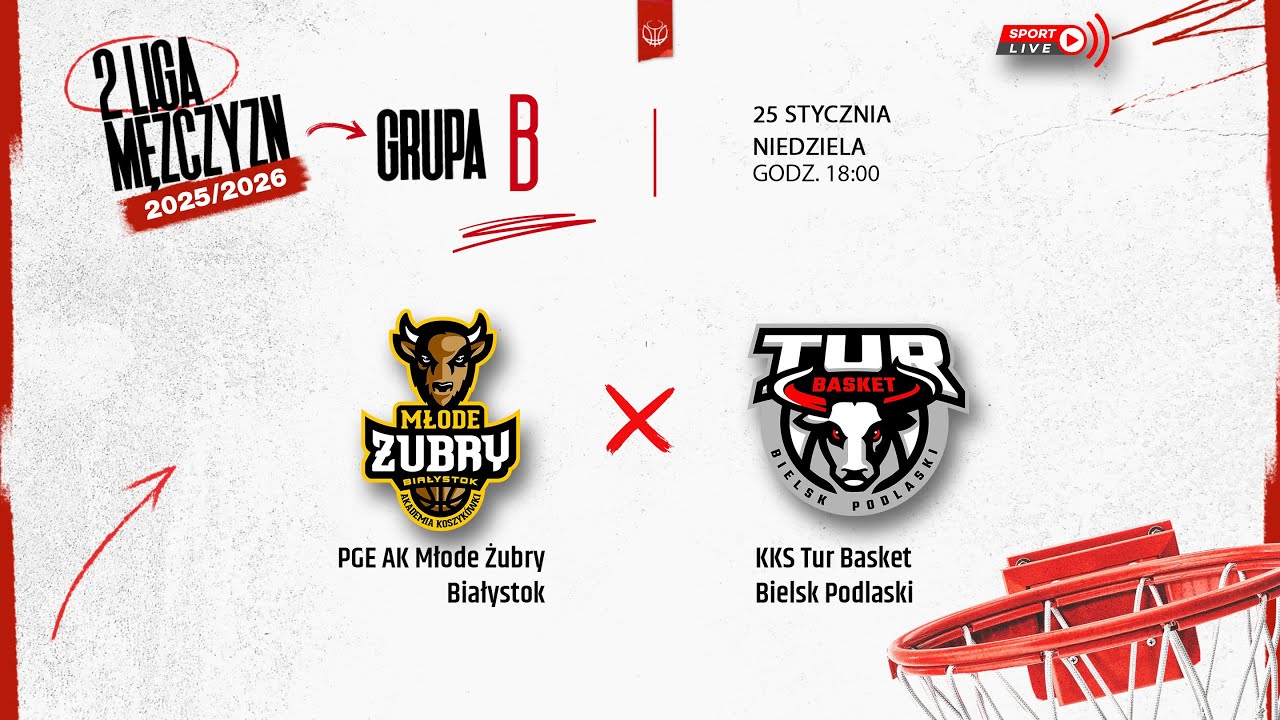 PGE AK Młode Żubry Białystok - KKS Tur Basket Bielsk Podlaski (2 LM)