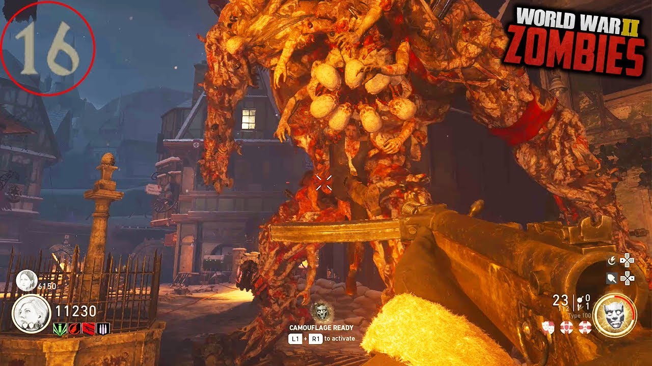WW2 ZOMBIES - ROUND 16 SAVING KLAUS EASTER EGG BOSS! (Call of Duty WW2 Zombies)