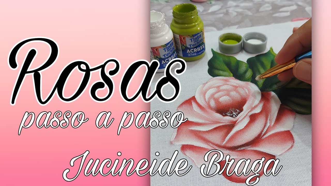 Passo a passo de como pintar uma rosa - arte com as mãos 
