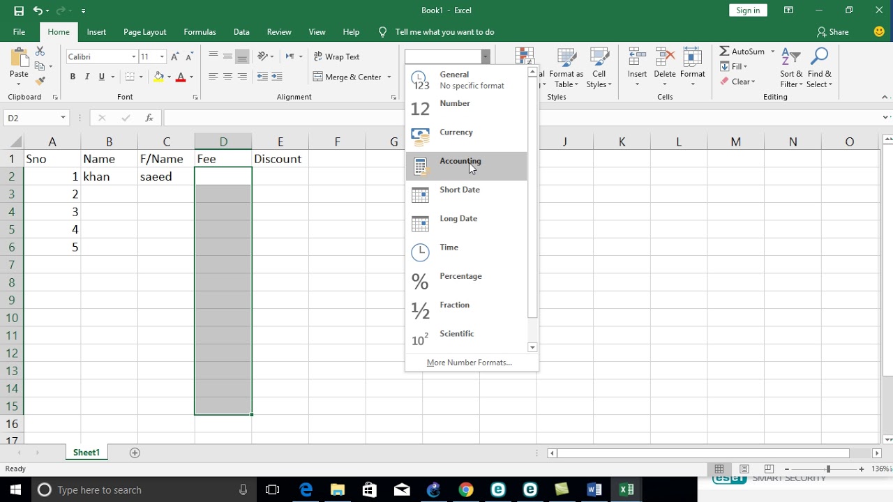 MS Excel Number Group
