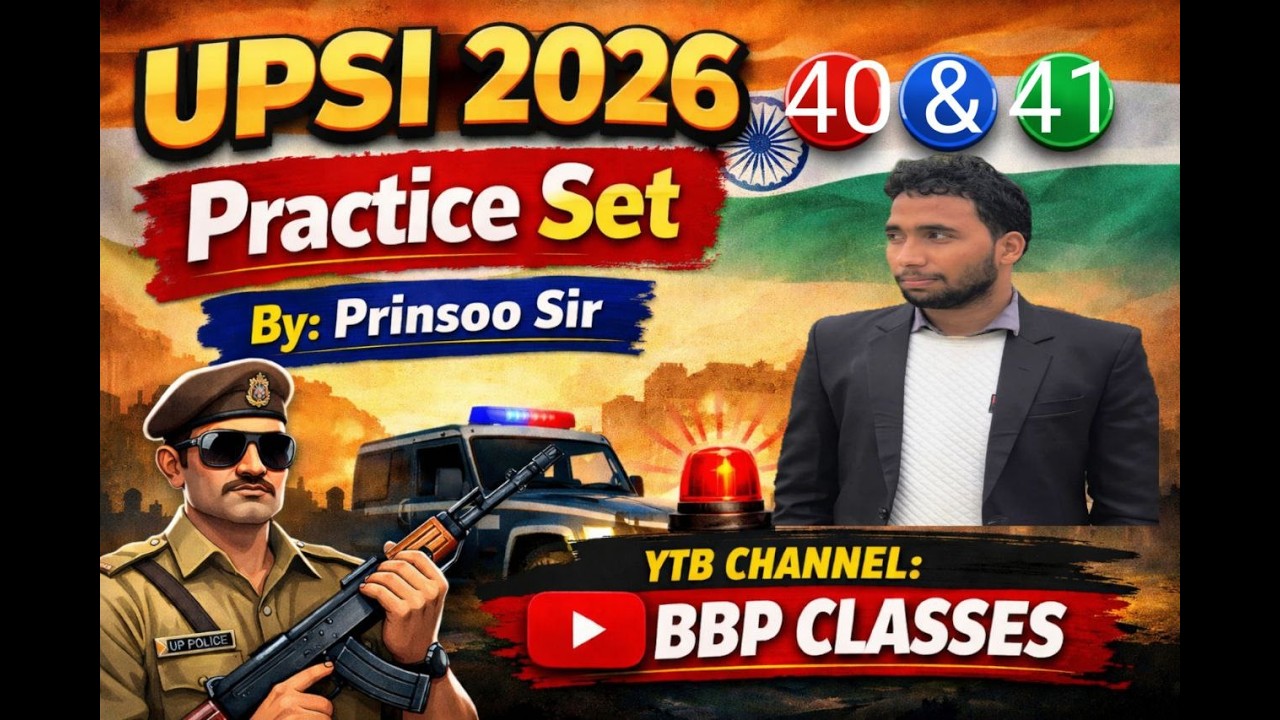 UPSI 2025 PRACTICE SET 40 & 41 BY PRINSOO SIR #upsi2025 #uppolice #ssc #upsc #history #gk #gs