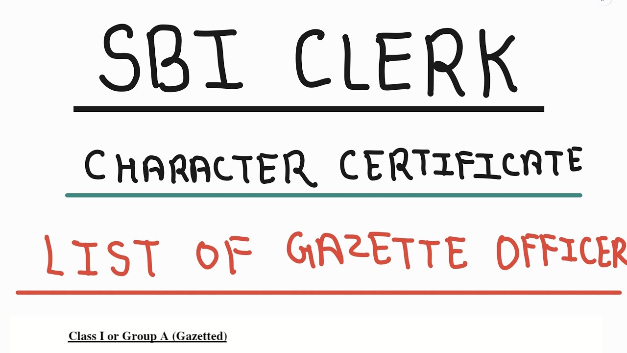 SBI Clerk DV || Character Certificate Doubts || who is Gazetted Officer ||