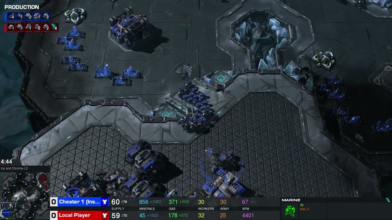 StarCraft 2 | Offline Replay | TvT | MicroMachine v1.17.19 | Cheater Insane Power | python-sc2 Local