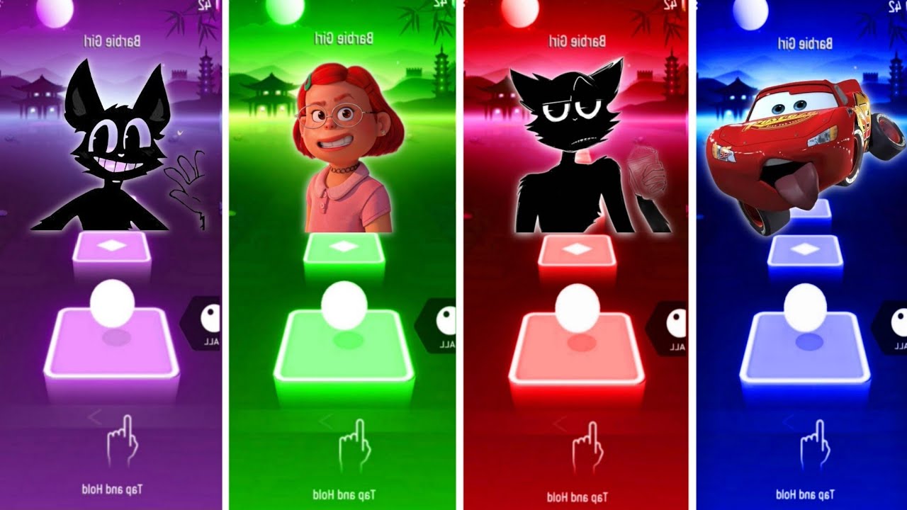 Cartoon cat 🆚 Mei Lee 🆚 Cartoon cat 🆚 McQueen tiles hop EDM rush