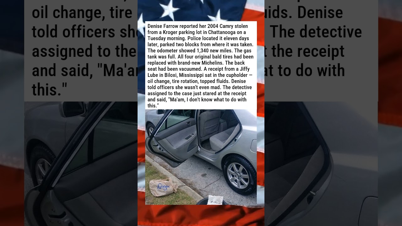 WOMAN'S STOLEN CAR FOUND WITH FULL SERVICE AND NEW TIRES 🚗🔧😂
