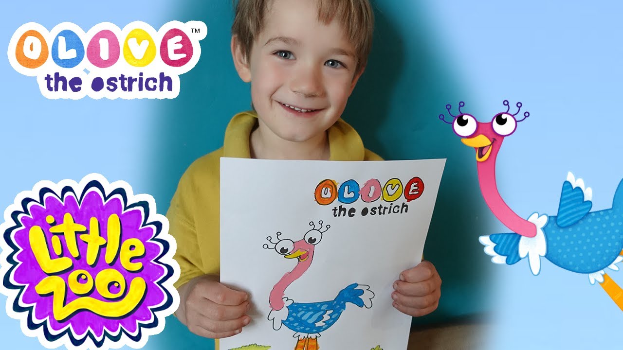 Olive Coloring Video | Olive the Ostrich | Arts and Crafts @LittleZooTV