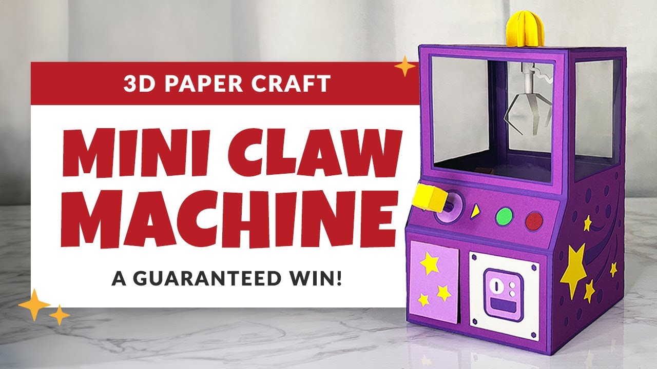 Build a Mini Paper Claw Machine | 3D Paper Claw Machine Favor Box Tutorial | Project 50/85