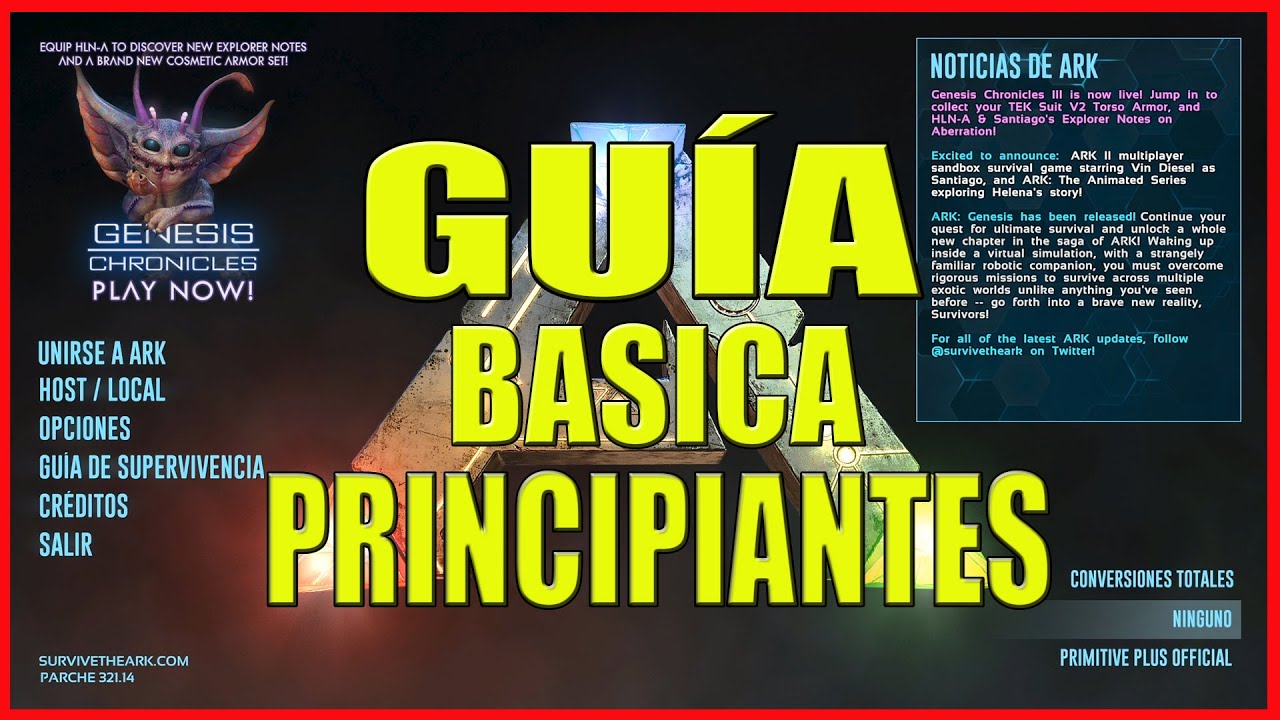 ARK GUIA BASICA para PRINCIPIANTES/AJUSTES/MENUS e INTERFAZ