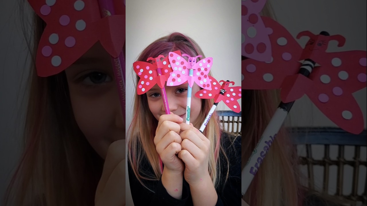 🦋 Butterfly Pencil Topper Valentine's Craft for Kids | DIY Valentine's Gift for School  🦋