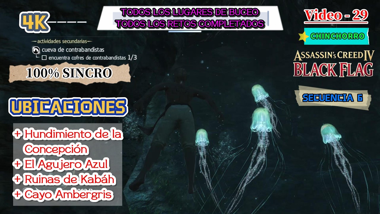 Assassin's Creed IV: Black Flag | Todas la ubicaciones de pecios y retos de Abstergo. (Video - 29).