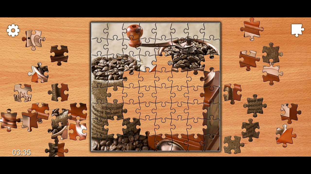 Jigsaw Puzzle Coffee Beans And Grinder Clue 🧩🧩☕☕@Puzzlegameiq123##