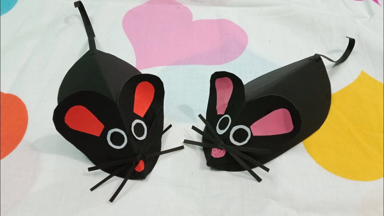 How to make easy paper mouse(craft for kids)/how to make paper mouse/paper craft/কাগজের ইঁদুর