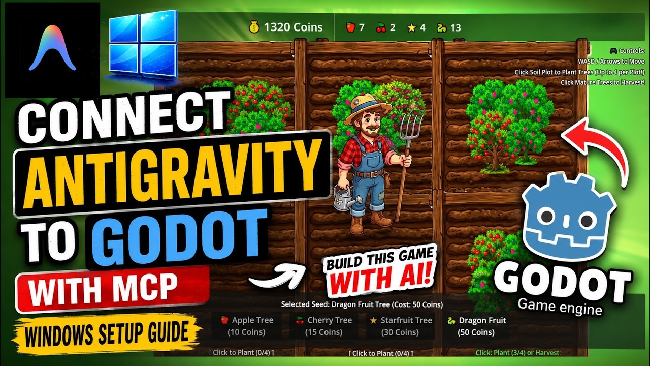 Как подключить Antigravity к Godot с помощью MCP (руководство по настройке для Windows)