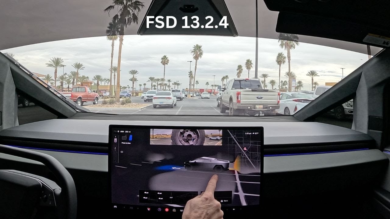 New Update Version 13.2.4 FSD - Tesla Cybertruck - Navigate to Lowe's