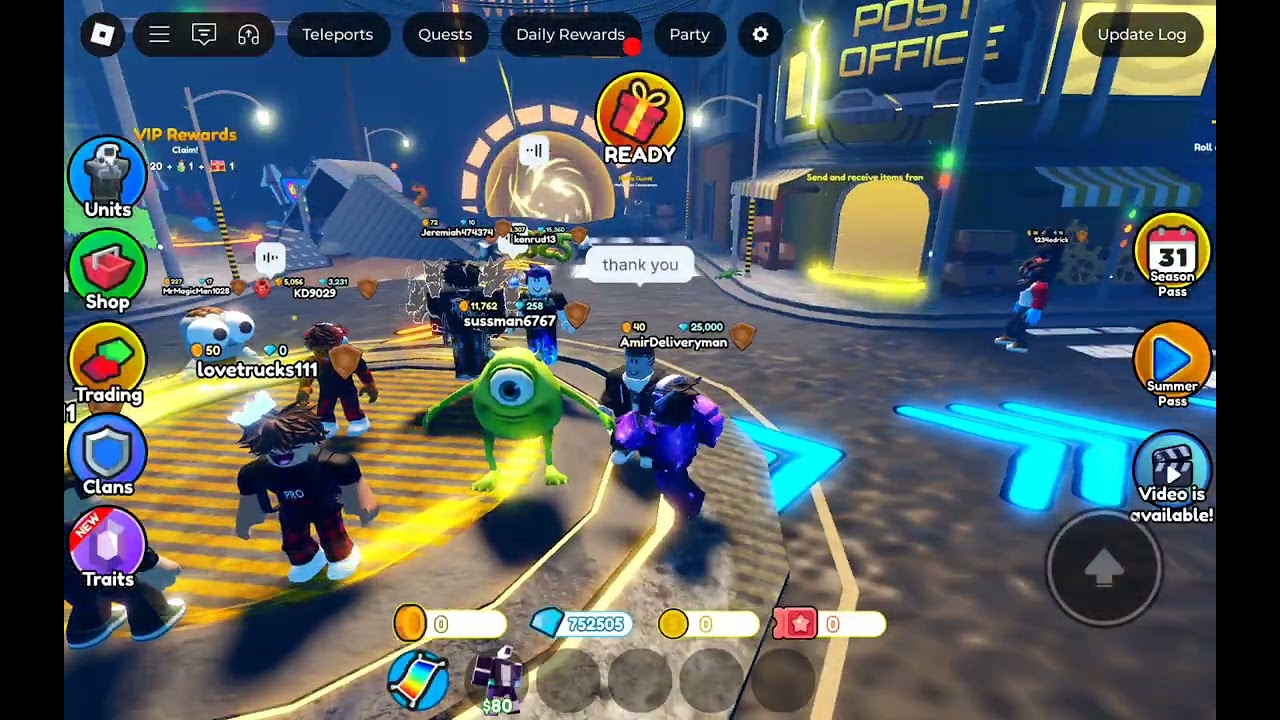 Toilet Tower Defense gifting gems to fellow TTD players 