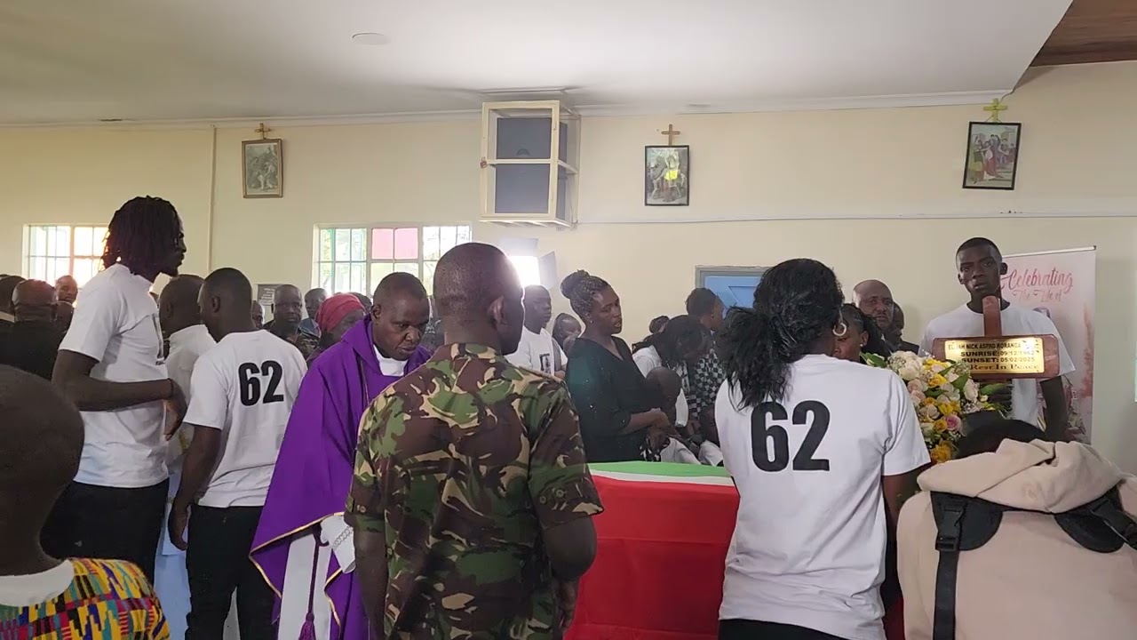 KDF Veterans ushering late Rtd WO1 Elijah Koranga to the KMA Roman Catholic Church, 28th Feb 25