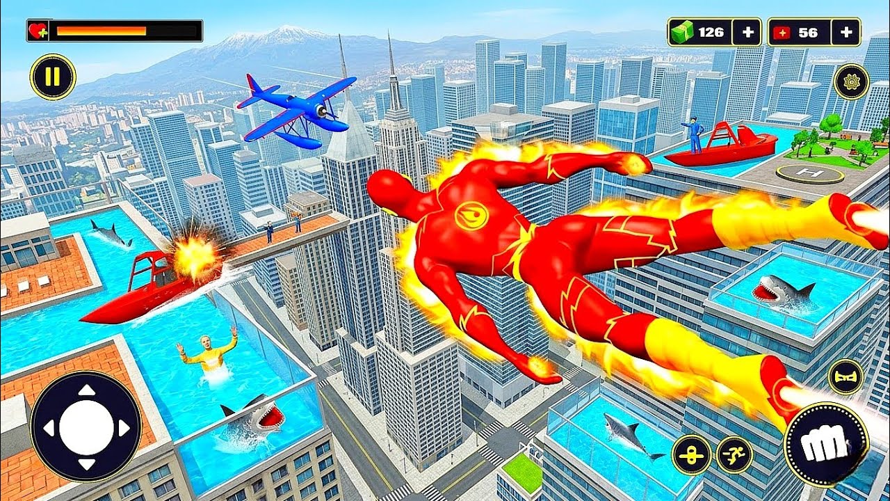 Flying Police Fire Hero: Gangster Crime City Part 20 - Android Gameplay
