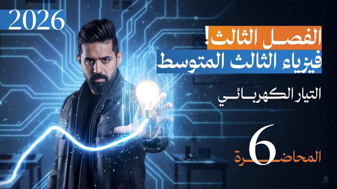 فيزياء الثالث المتوسط 2026 | الفصل الثالث | المحاضرة (6) | طرق ربط المقاومات والمصابيح والبطاريات
