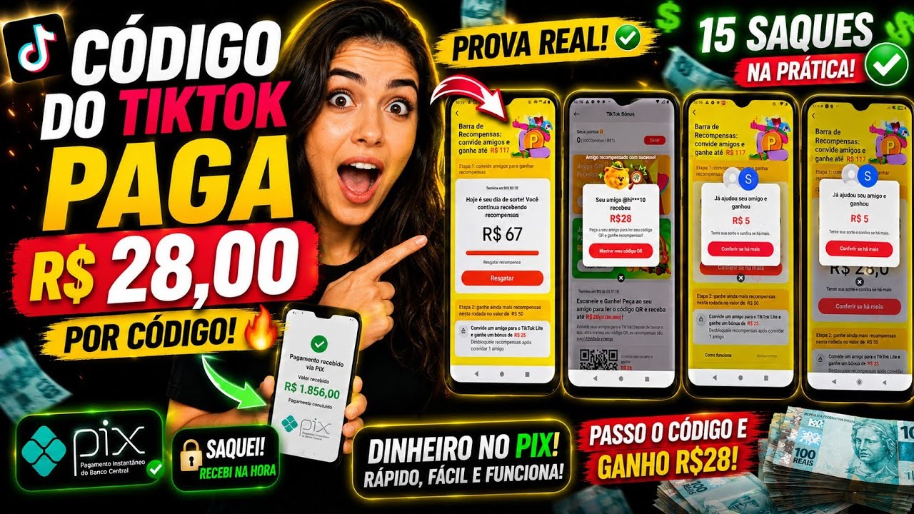 Como Ganhar Dinheiro no TikTok Passando C&oacute;digo