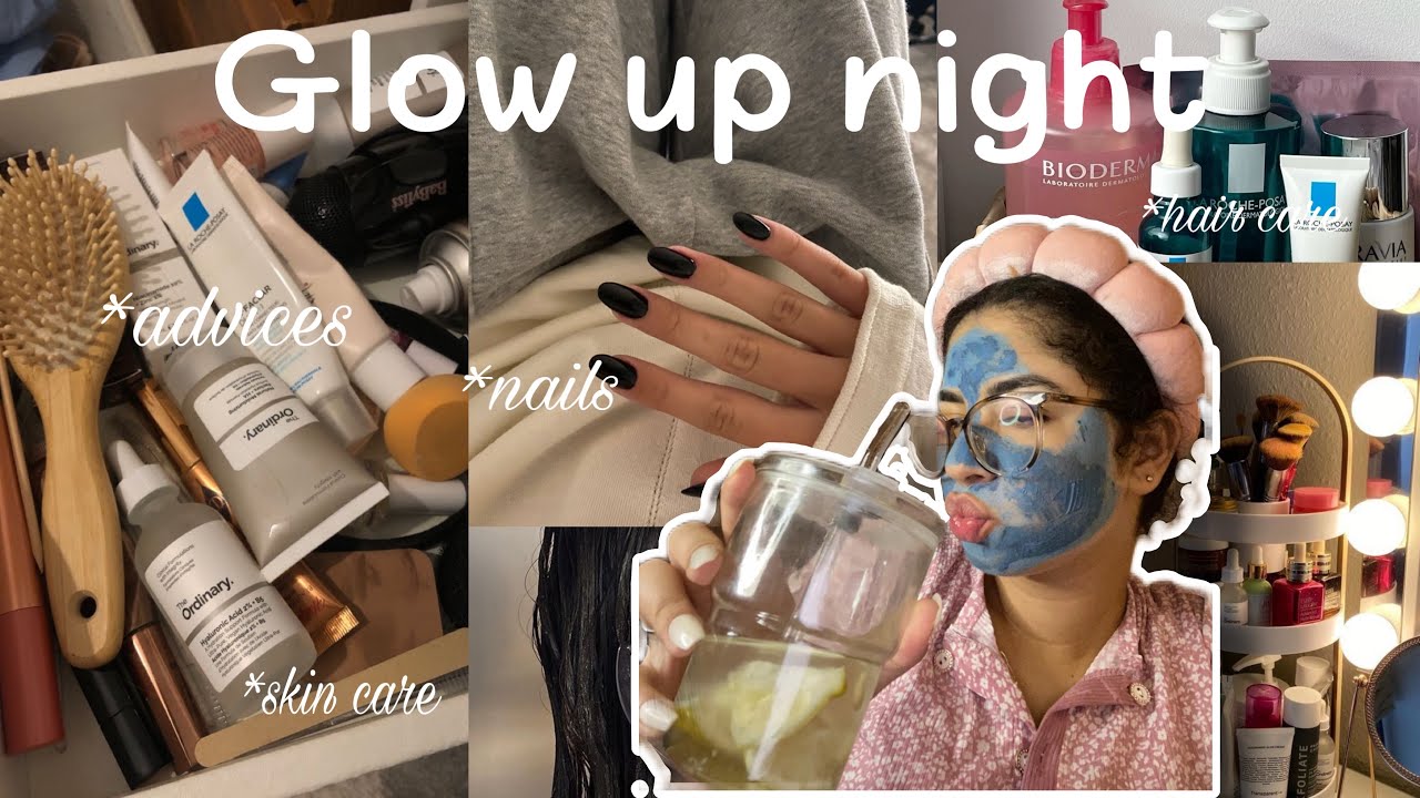 Glow up night🥹|تهليت فراسي و شعري 🥰🚿🩷(nails,hair,face..)😍